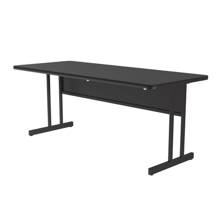 CORRELL Rectangle Computer or Training Desk Height Work Station, 30" X 72" X 29", Black Granite WS3072-07